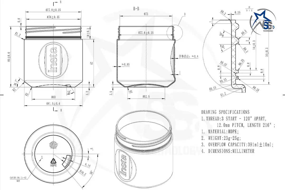 3D Plastic Product Design Drawing China